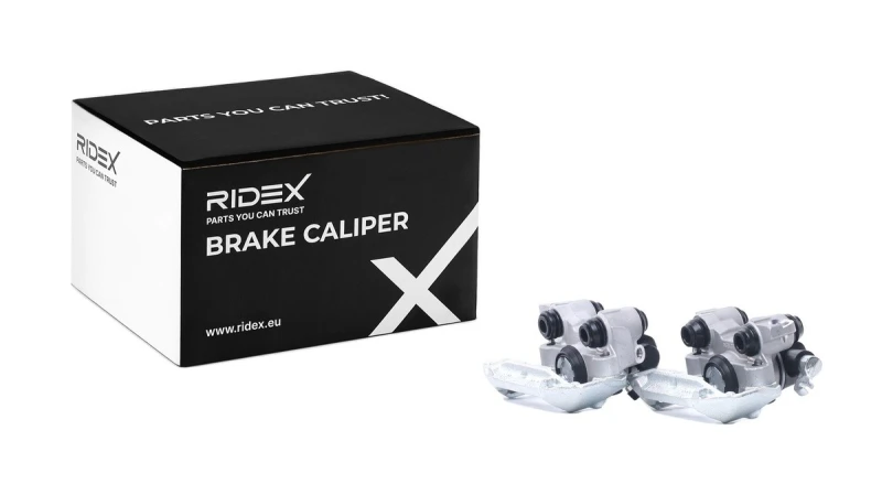 Image of RIDEX 78B1777 Brake caliper Rear Axle, without holder Aluminium/Grey Cast Iron Brake Caliper (78)