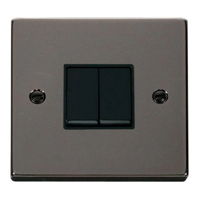 Image of SE Home Black Nickel 10A 2 Gang 2 Way Light Switch Black