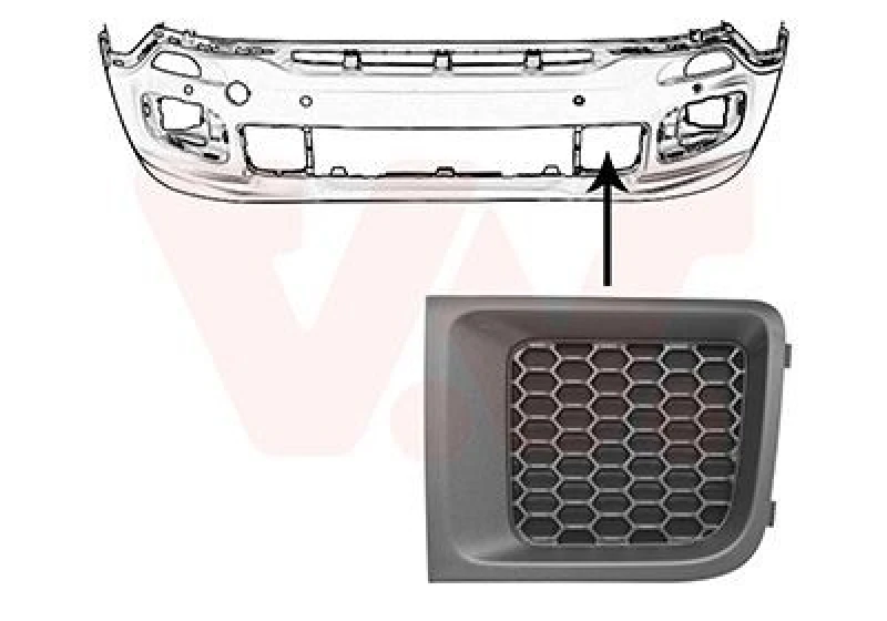 Image of VAN WEZEL Bumper grill VAN WEZEL 2126595