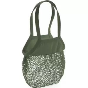 image of Westford Mill Mesh Tote Bag (One Size) (Olive Green)