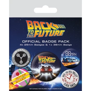 image of Back To The Future - Delorean Badge Pack