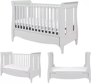 Image of Roma Sleigh Cot Bed with Under Bed Drawer