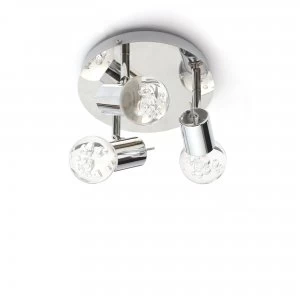 Image of Spa Bubble LED 3 Light Bathroom Ceiling Light Chrome