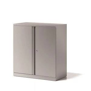 Image of Bisley Cupboard Steel Low 2 Door 1 Shelf w914 x d470 x h1000 1015mm Grey