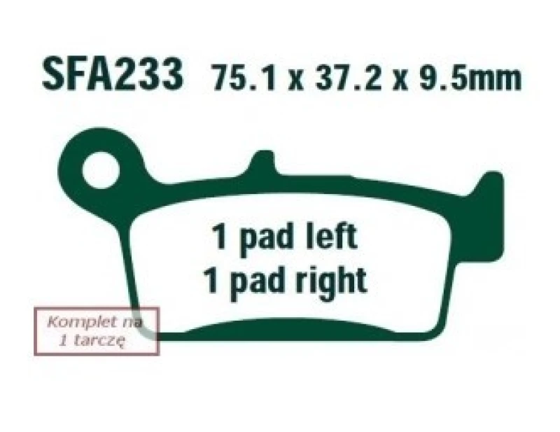 Image of EBC Brakes SFA233 Brake pad set Brake Pad Set,disc brake (402)