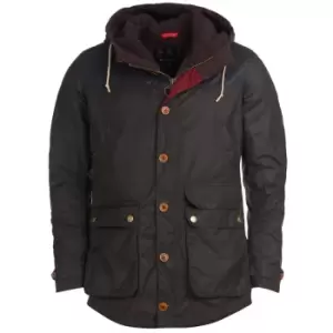 image of Barbour Mens Game Parka Wax Jacket Olive Large