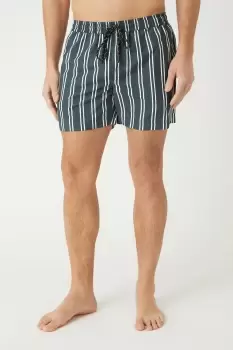 Mens Khaki Vertical Stripe Swim Short