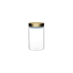 image of Masterclass - Master Class Medium Glass Canister with Burnished Brass Lid