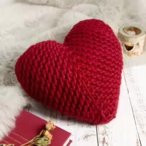 Image of Wool Couture Heart Cushion Ruby Knit Kit Red