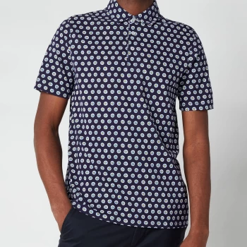 Image of Ted Baker Mens Edaname Floral Printed Short Sleeve Shirt - Navy - 3/M