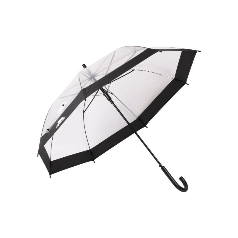 Image of Trespass Trespass Men Rainfall Clear POE Stick Umbrella in Black One Size Male 5063750874005