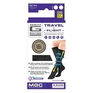 image of Neo G Travel and Flight Compression Socks - Medium - Black