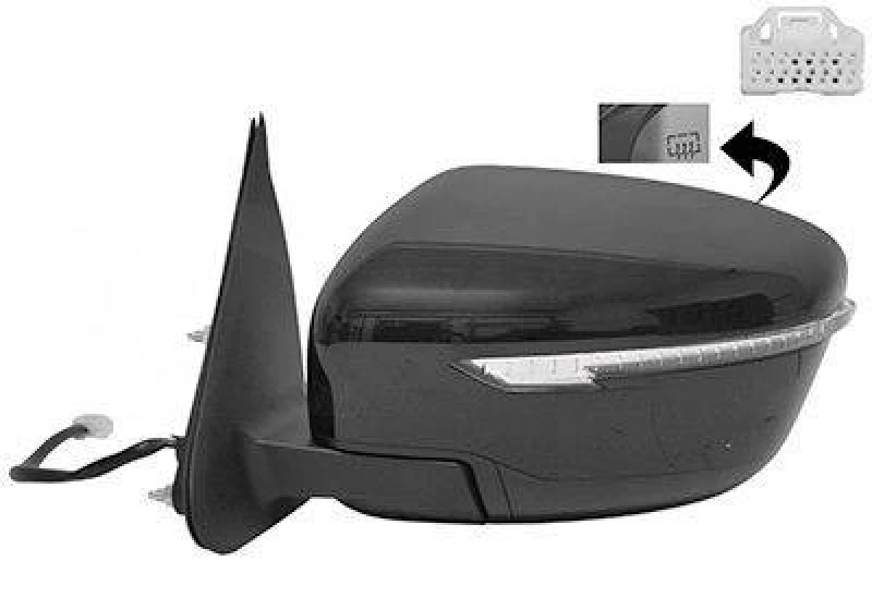 Image of VAN WEZEL 3391807 Wing mirror * HAGUS * Left, black, Heatable, Over-paintable Outside Mirror (50)