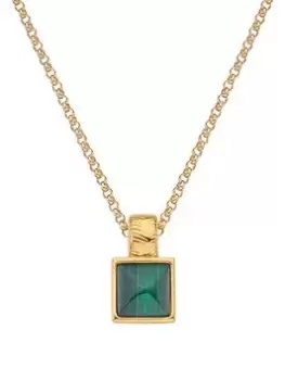 Image of Hot Diamonds X Jac Jossa Revive Malachite Square Pendant, Gold, Women