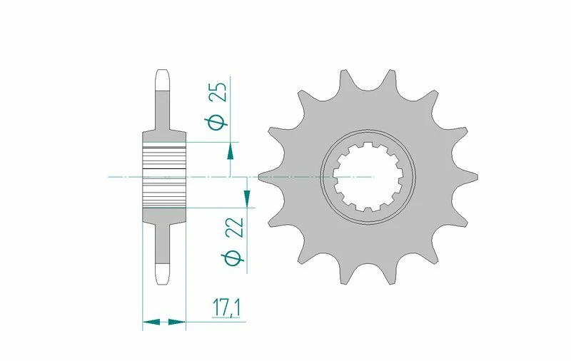 Image of AFAM Steel Standard Front Sprocket 20407 - 520