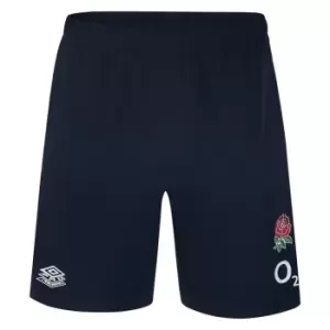 Umbro England Rugby Knit Shorts 2023 2024 Adults - Blue