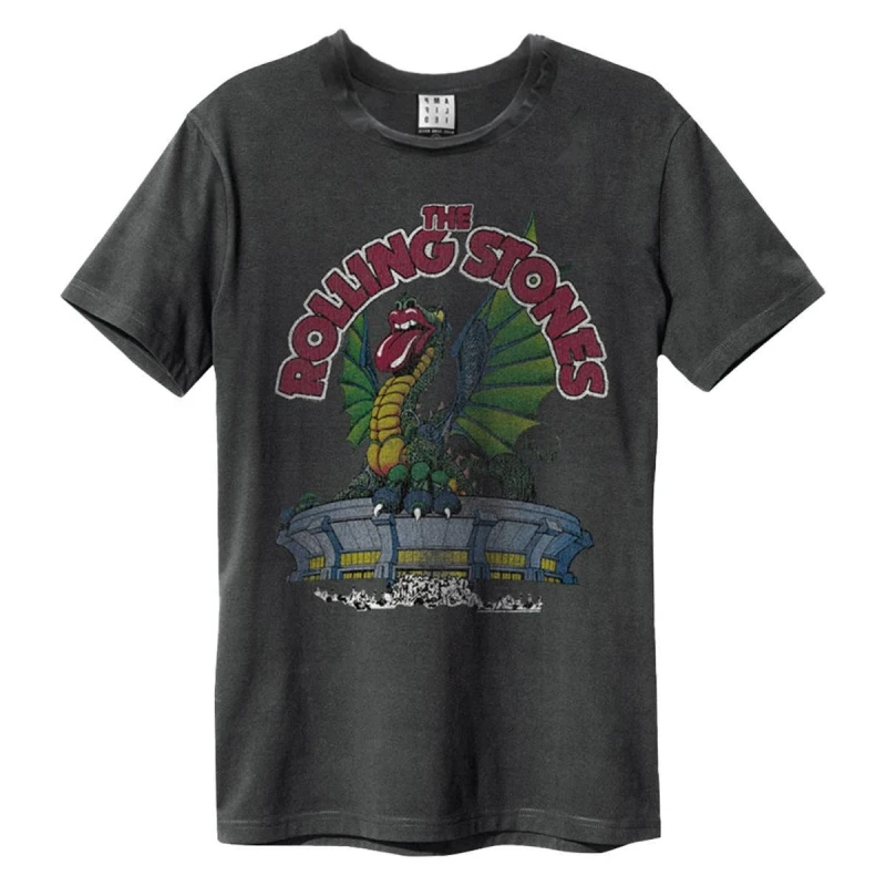 Image of Amplified Amplified Men US Tour 1972 The Rolling Stones Back Print T-Shirt in Charcoal Size: Small Charcoal S Male 5063470006557