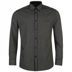 Image of Pierre Cardin Long Sleeve Shirt Mens - Black Check