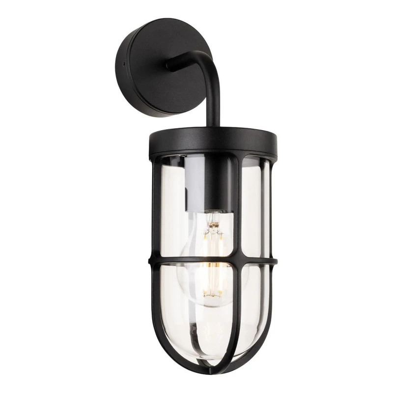 Image of Firstlight Bowen Outdoor Wall Lantern Wall Light Clear in Black