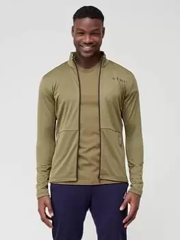 Image of adidas Terrex Multi Full-Zip Fleece Jacket - Khaki Size M Men