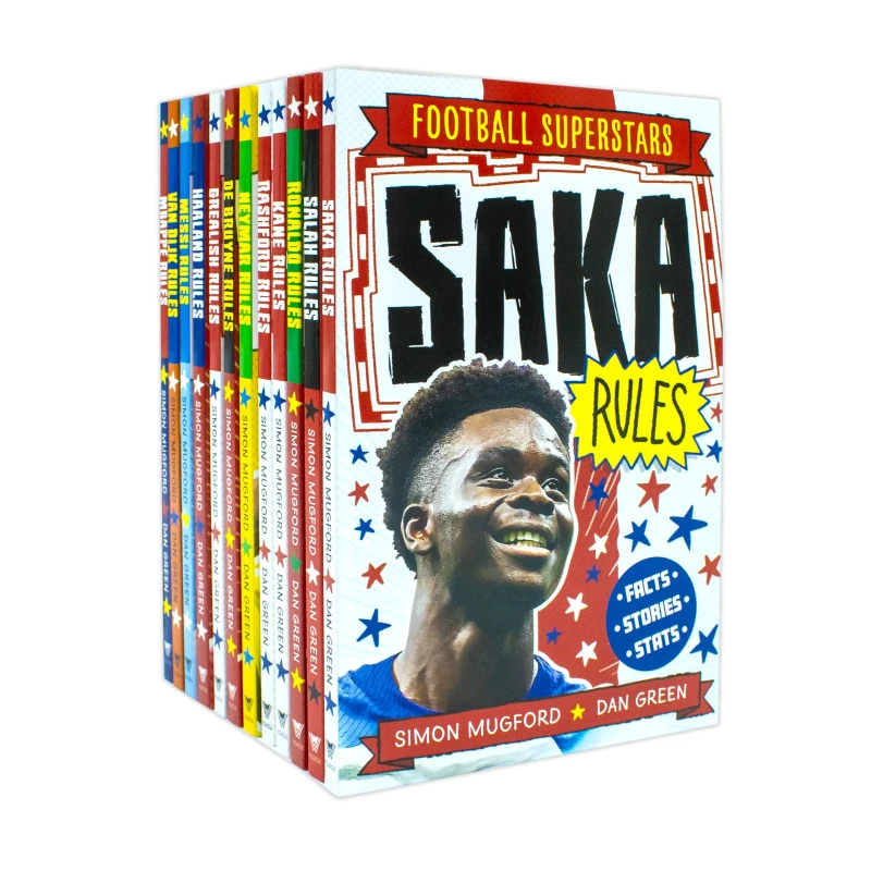 Image of Football Superstars 12 Book Set By Simon Mugford Featuring Ronaldo Rules Messi Rules Haaland Rules Simon Mugford & Dan Green Books