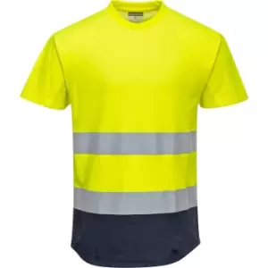 Image of Portwest C395 Hi Vis Tone Mesh T-Shirt Yellow / Navy 2XL