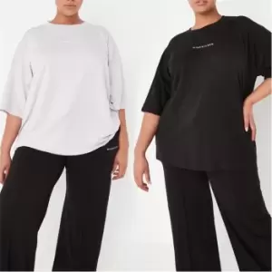 Missguided Plus Size Missguided Short Sleeve T Shirt 2 Pack - Black