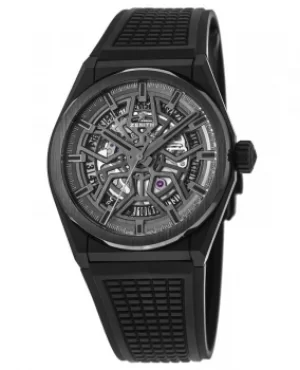 image of Zenith Defy Classic Black Ceramic Skeleton Dial Rubber Strap Mens Watch 49.9000.670/77.R782 49.9000.670/77.R782