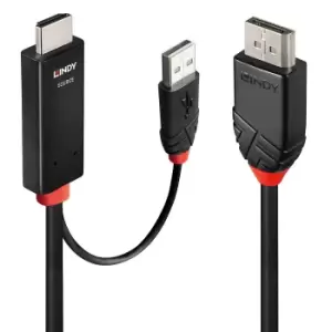 Image of Lindy 41499 video cable adapter 2m HDMI + USB Type-A DisplayPort...