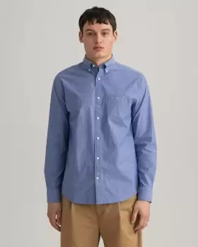 Image of GANT Men Regular Fit Broadcloth Shirt (4XL) Blue