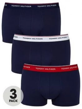 image of Tommy Hilfiger Three Pack Hipster Trunks - Black, Navy, Size S, Men