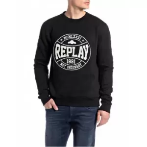 image of Replay Replay Crew Sweatshirt Mens - Black