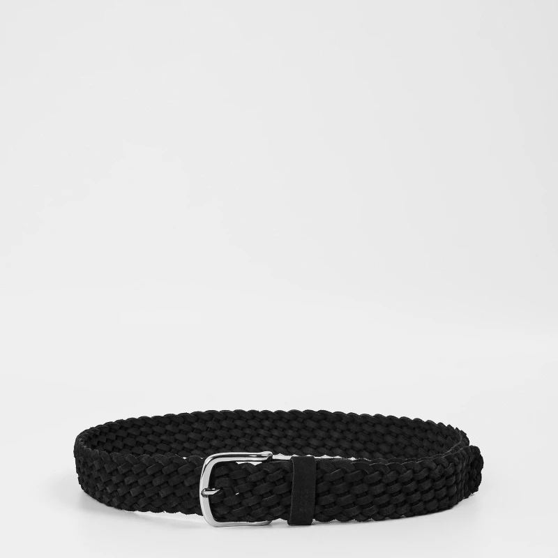 Image of Boss Mens Sash Leather Belt Dark Blue male 32R (85cm)