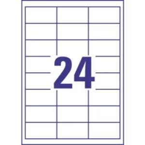 Image of Avery-Zweckform 3658 Labels 64.6 x 33.8mm Paper White 2400 pc(s) Permanent All-purpose labels Inkjet, Laser, Copier 100 Sheet A4