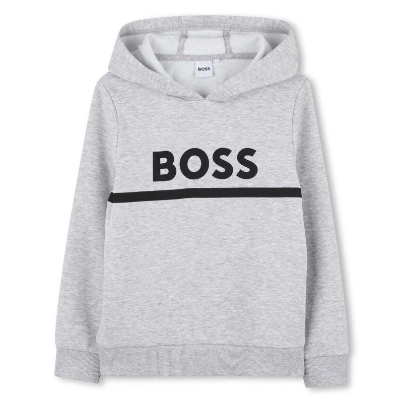Image of Boss Kids Pull Over Hoodie Grey male 4Y