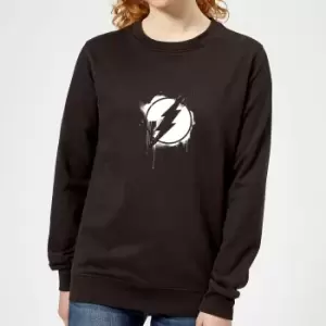 Image of Justice League Graffiti The Flash Womens Sweatshirt - Black - M - Black