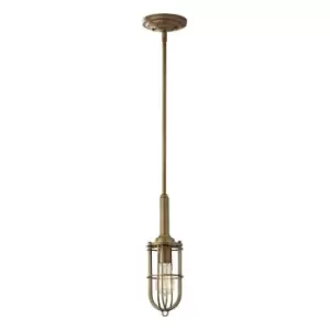 image of 1 Bulb Ceiling Pendant Light Fitting Dark Antique Brass LED E27 60W Bulb