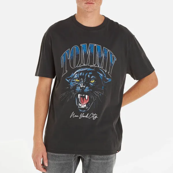 Image of Tommy Jeans Vintage College Tiger Cotton-Jersey T-Shirt - L