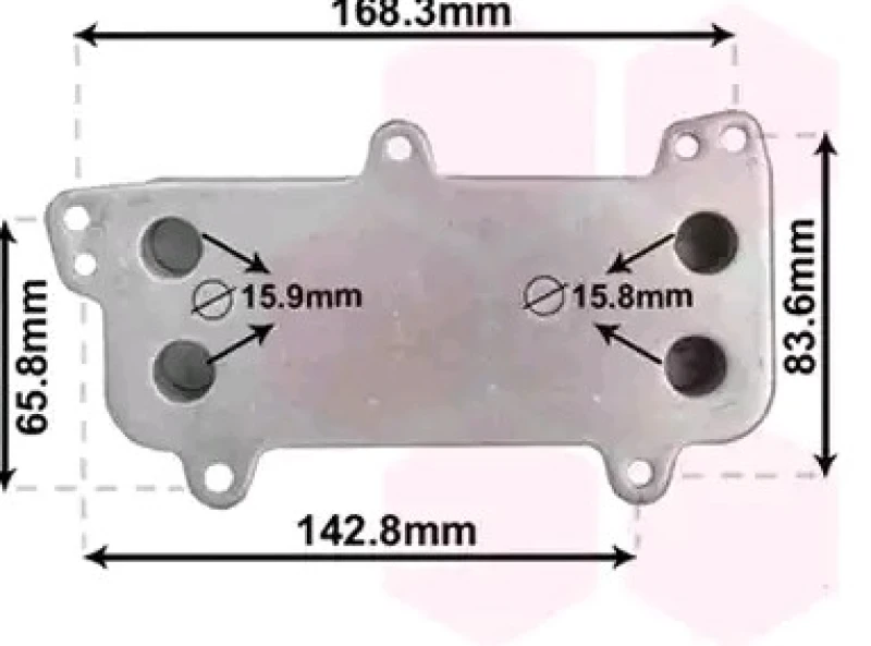 Image of VAN WEZEL 58013707 Oil Cooler *** IR PLUS *** without oil filter housing Oil Cooler,engine oil (469)