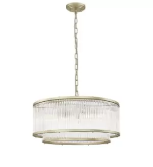 Image of Antigua 6 Light Gold Crystal Pendant Ceiling Light