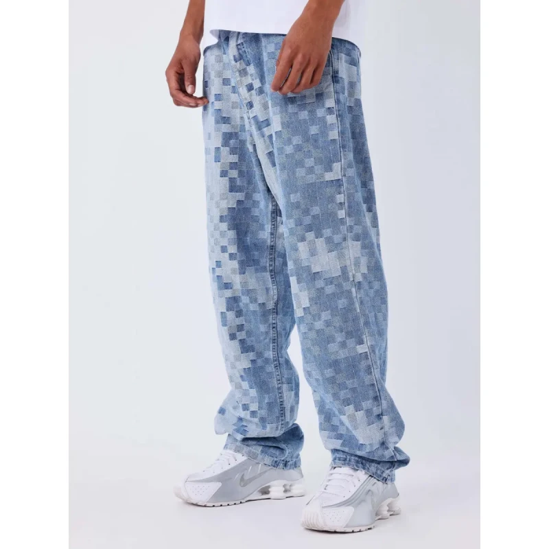 Image of Project X Paris Loose cotton jeans Project X Paris Bleu Male 2XL