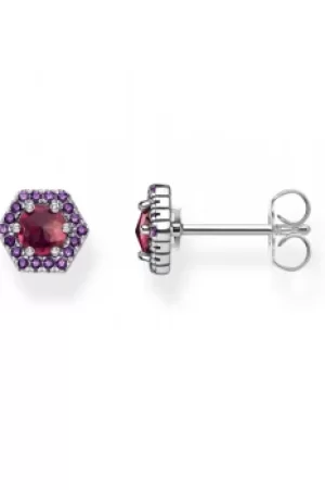 image of Thomas Sabo Jewellery Red Hexagon Ear Studs H2072-348-10