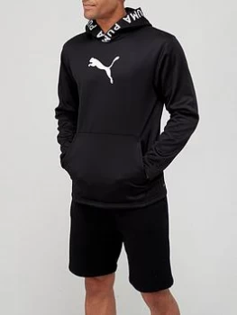 Image of Puma Train Power Fleece Hoodie - Black, Size L, Men