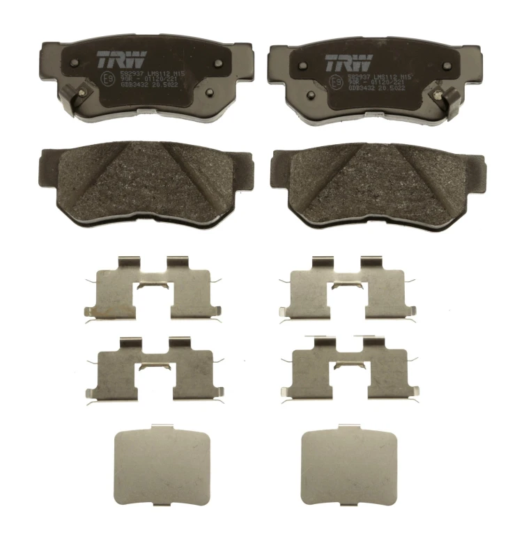 Image of TRW GDB3432 Brake pad set with acoustic wear warning, with accessories Brake Pad Set,disc brake (402)