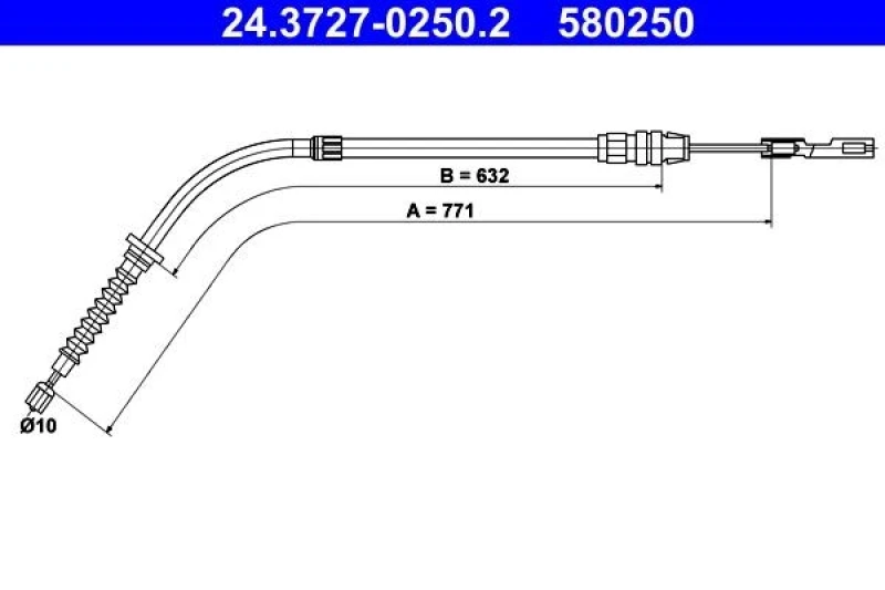 Image of Handbrake cable ATE 24.3727-0250.2