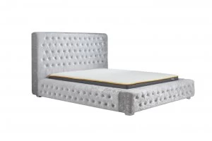 image of Birlea Grande Steel Crushed Velvet Double Bed Frame