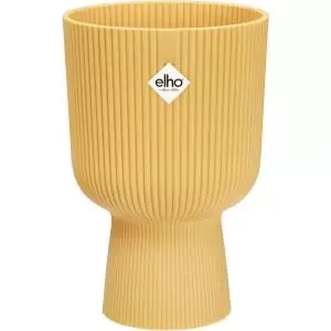 image of Elho Vibes Fold Coupe Tall Pot 14cm BUTTER YELLOW NWT7092