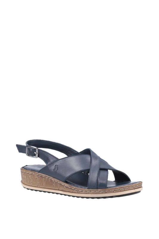 Image of Hush Puppies Womens Elena Cross Over Wedge Sandals UK Size 8 (EU 41) NAVY HUS321-NAVY-8