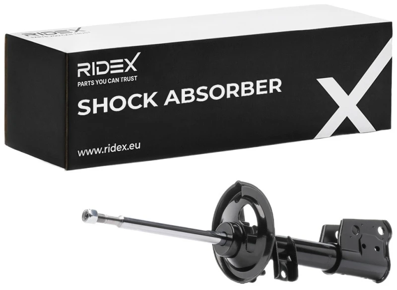 Image of RIDEX 854S1065 Shock absorber Front Axle, Gas Pressure, Twin-Tube, Suspension Strut Insert, Bottom Clamp Shock Absorber (854)
