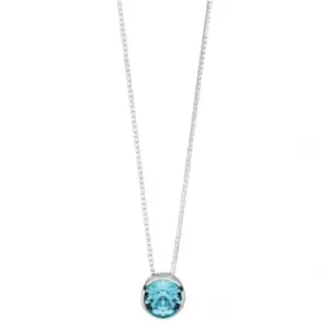 image of Beginnings Sterling Silver Swarovski Round Slider Aquamarine Pendant P4175A